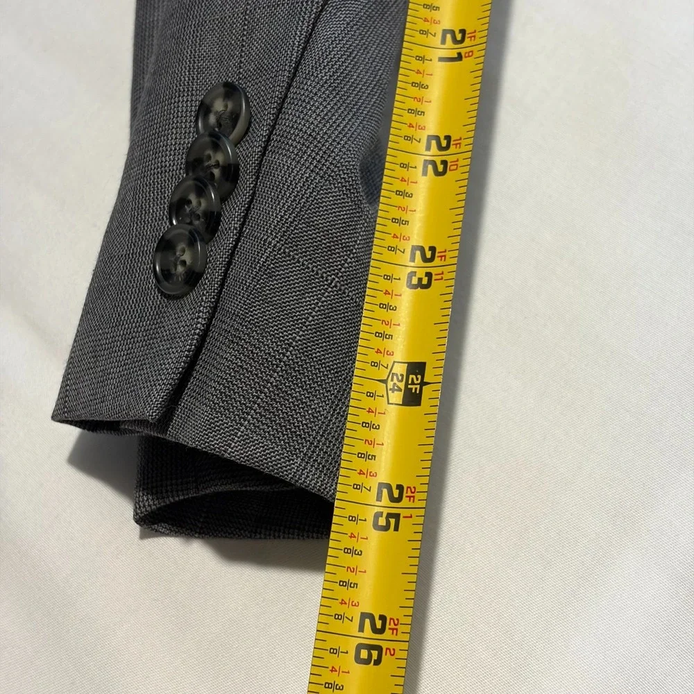 Tommy Hilfiger Blazer Jacket Mens Gray Houndstooth Single Breasted Notch Lap 42R